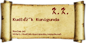 Kudlák Kunigunda névjegykártya